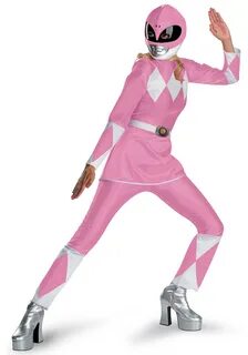 Pink Power Ranger Fancy Dress Ladies Superhero Rangers Adult