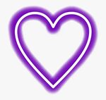 Neon Transparent Purple Heart - Transparent Background Purpl
