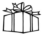 Present Christmas Outline Clipart Coloring Gift Box Line Bow