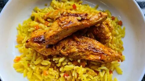 Nandos Style Chicken Strips & Rice - YouTube
