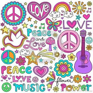 Scrapbook Clipart - Peace and Love Background Цветы хиппи, С