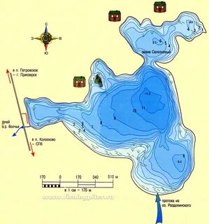 Озеро Уловное. Карта глубин и описание рыбалки на озере, под