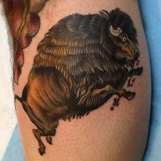 bisons Traditional tattoo art, Traditional tattoo, Bison tat