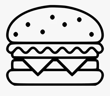 Hamburger - Hamburger Black And White Png , Free Transparent