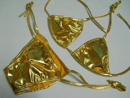 FASHION CARE 2U: S228-2 Sexy Metallic Gold Bra Swimwear Biki