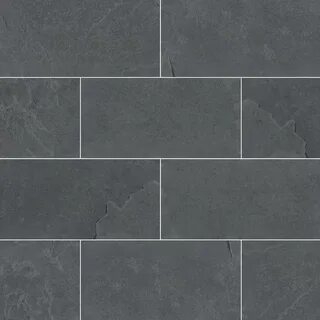 Montauk 3" x 6" Slate Subway Tile in Gray Tile floor, Slate 