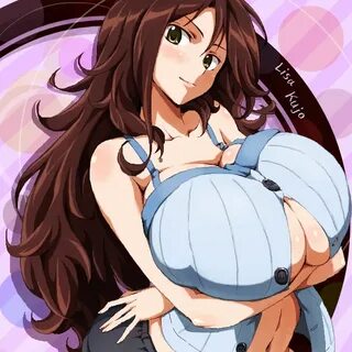 Safebooru - 1girl breast hold breasts brown eyes brown hair 