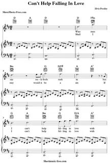 Can T Help Falling In Love Piano Sheet Music Easy - csgfreen