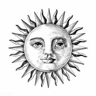 Download premium illustration of Hand drawn sun with face 41