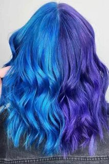 Best Purple And Blue Hair Looks in 2022 Dark blue hair, Spli