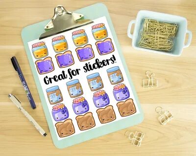 Kawaii Peanut Butter and Jelly Clipart (126365) Illustration
