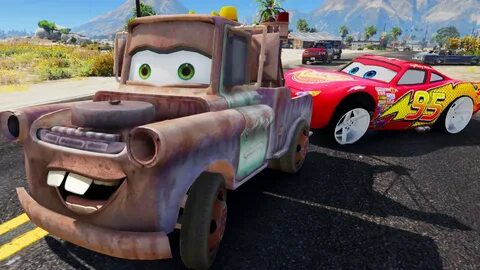 TOW MATER HELPING LIGHTNING MCQUEEN / GTA 5 Cars Mods - YouT