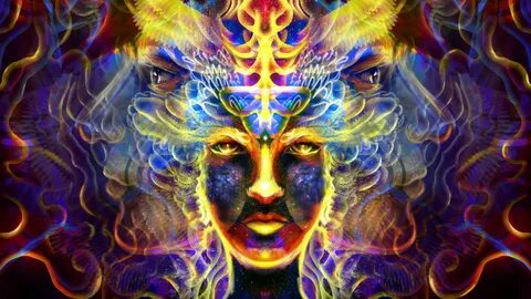 Trippy Wallpaper, Psychedelic, Colorful, Fractal, Front View
