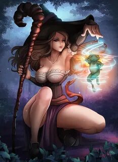 Wallpaper : anime girls, Dragon's Crown, witch hat, no bra, 