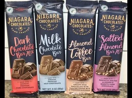 Niagara Chocolates Bar: Dark Chocolate, Milk Chocolate, Almo