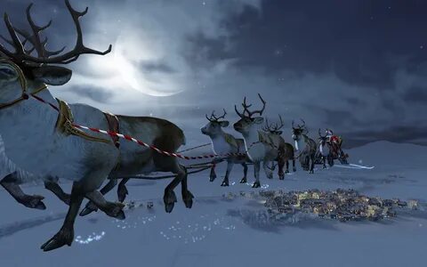 Download free mobile wallpaper Reindeer, Santa, Christmas, Holiday. 