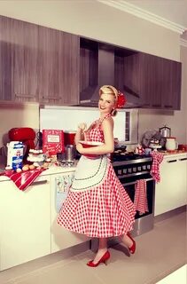 Pin by Dawn on For The Love Of Red Housewife dress, Retro ho