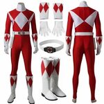 Men Power Red Ranger Cosplay Costume Clothing, Shoes & Acces