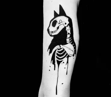 Cat tattoo by Roy Tsour Post 27508 Skeleton tattoos, Black c