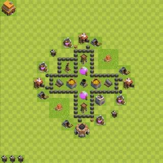 Farming Base TH4 - Clash of Clans - Town Hall Level 4 Base, 