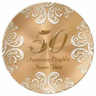 Personalized Porcelain 50th Anniversary Gold Plate Zazzle.co