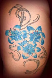 September Birth Blue Flower Tattoo For Girl