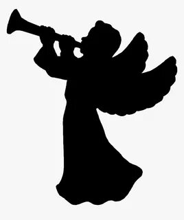 Clipart Snowflake Silhouette - Angel Blowing Trumpet Silhoue