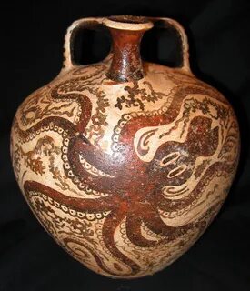 Fine Art Ceramics Minoan octopus flask vessel Art & Collecti