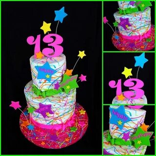 Paint Splatter Cake Neon birthday cakes, Birthday party cake