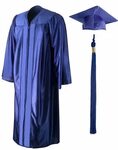 GraduationSource, Unisex Shiny Graduation Gown, Cap and Tass