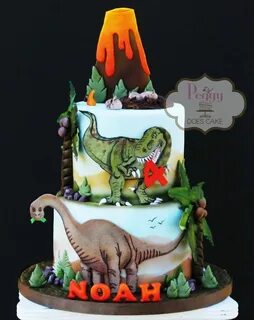 Dinosaur Cake Topper Set (Fondant decorations only, cake not