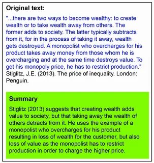 Examples of a summary