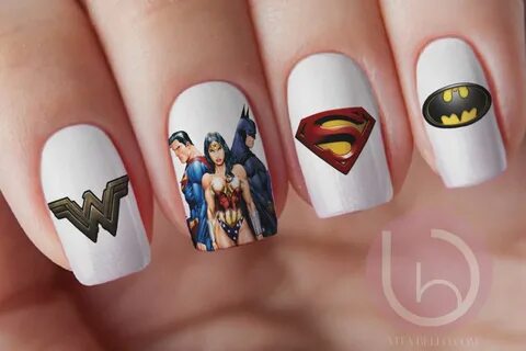 50 pc Batman vs Superman Nail Decal, Wonder Woman Nail decal