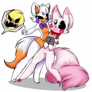 Lolbits and mangle from fnaf world cute drawing toy Chica ma