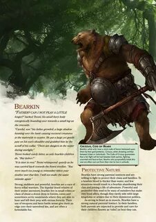 D&D 5e Custom Homebrew Race: Bearkin Dungeons and dragons ho