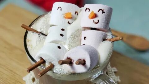 ☃ DIY Christmas Marshmallow Toppers, Hot Chocolate Snowman T