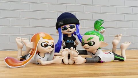 3D Double-Teaming Tickling Inkling by FeetyMcFoot -- Fur Aff