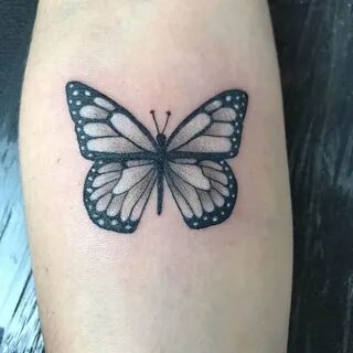 Realistic 3d Monarch Butterfly Tattoo - tattoo design