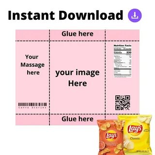 Chip Bag template Instant Download Chip Bag Template Chip Et