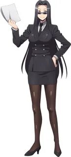 Safebooru - 1girl black hair business suit full body glasses