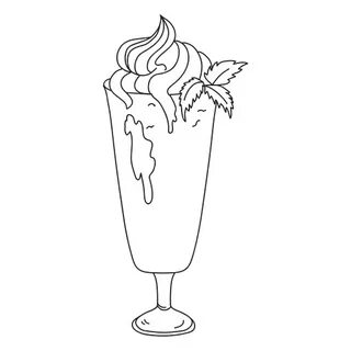 Milkshake Dessert Outline Illustration Transparent PNG & SVG