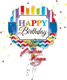 Large Happy Birthday Stripe And Chevron - 25" Happy Birthday