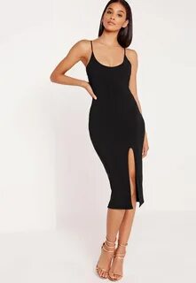 Buy black strappy bodycon midi dress cheap online