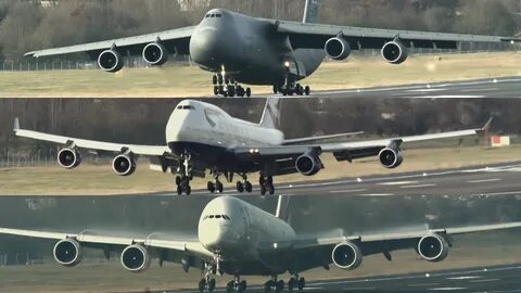 Multi-Wheeled Monsters: C-5M 747 & A380 - YouTube