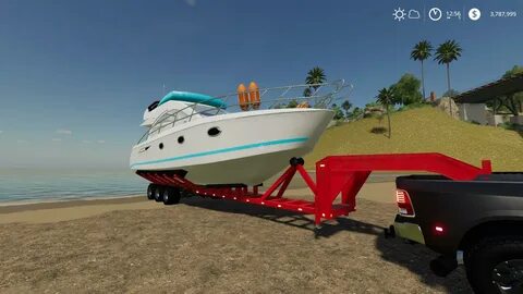 Oversize Boat Trailer v1.0 FS19 Farming Simulator 19 Mod FS1