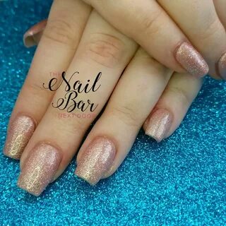 Blush pink glitter coffin acrylic nails Nails, Coffin nails,