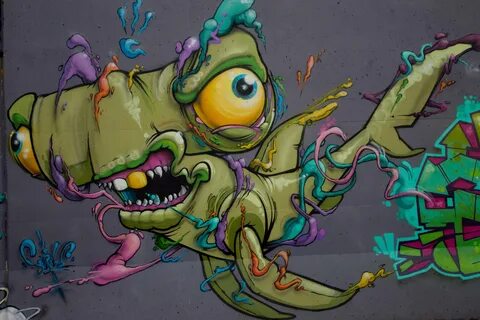 Shark at St. Louis Graffiti wall -MUST SEE!!! 