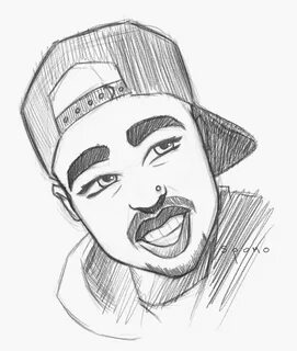 Cartoon Portrait 2pac Drawing Tupac Sketch Eminem Getdrawing