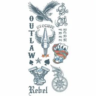 Tinsley Transfers Biker Gang Rebel Outlaw Tattoos Costume Ac