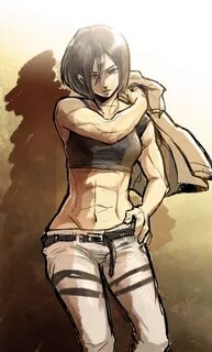 Safebooru - abs belt black eyes black hair mikasa ackerman m